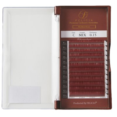 カラーフラットラッシュ まつげエクス（ワインレッド ）OEM生産