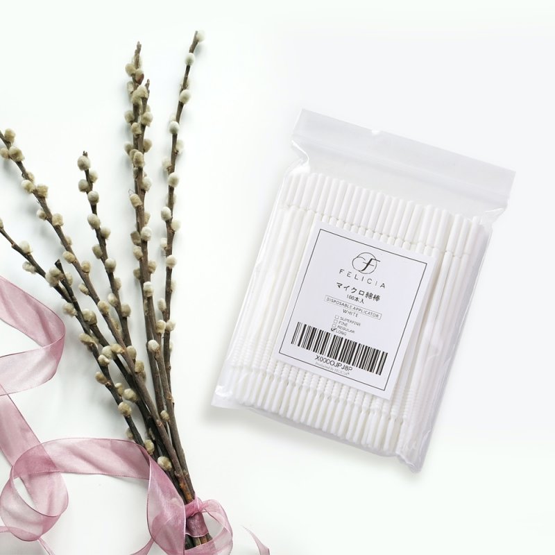 マイクロ綿棒 100本容器入りマイクロブラシ まつ毛パーマ美容液塗る-772