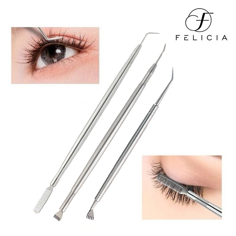 FELICIA ラッシュアップ スティック コーム付き 3本セット 巻き上げスティック ステンレス製 ラッシュリフト-826